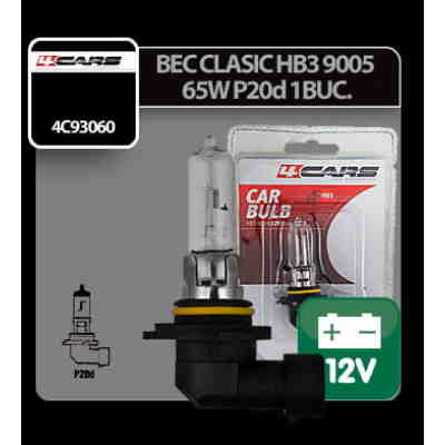 Bec halogen 12V - HB3 9005 - 65W - P20d 1buc 4Cars