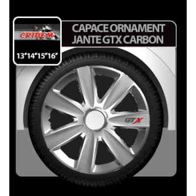 Capace roti auto GTX Carbon 4buc - Argintiu - 14''