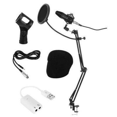 Microfon cu USB conectare PC cu stand inclus pentru Inregistrare Vocala