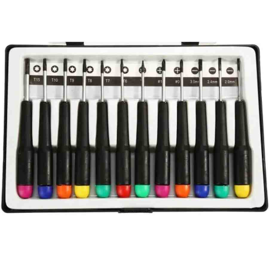 Set 12 surubelnite de precizie multicolor pentru telefoane