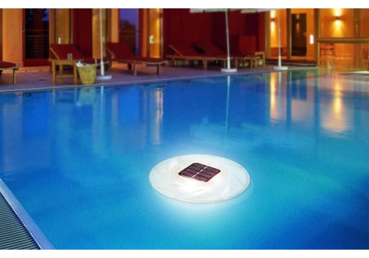 lampa solara led plutitoare pentru iluminat piscina rezistenta la apa diametru 18cm oopa 85