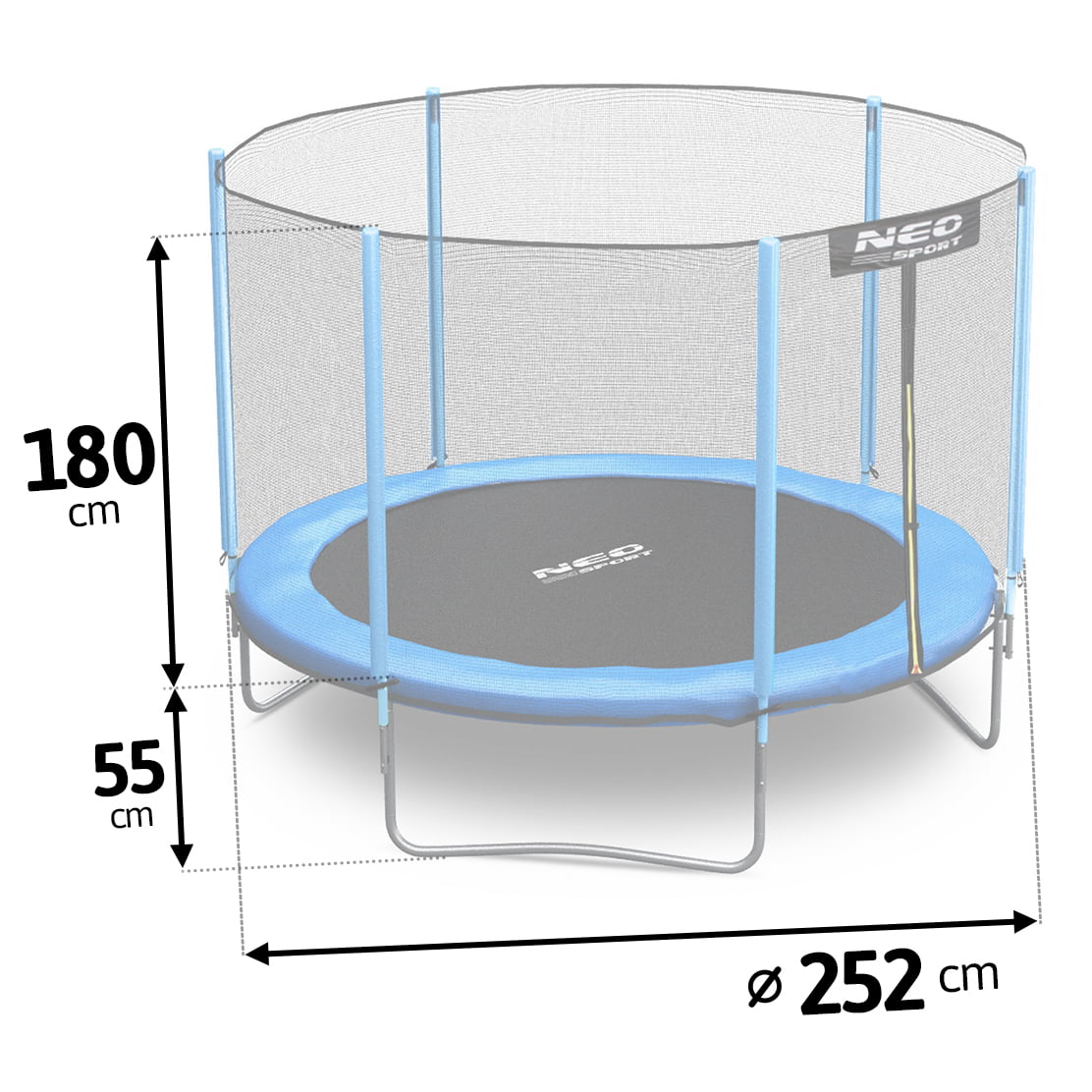trampolina ogrodowa 8ft 252cm 2823